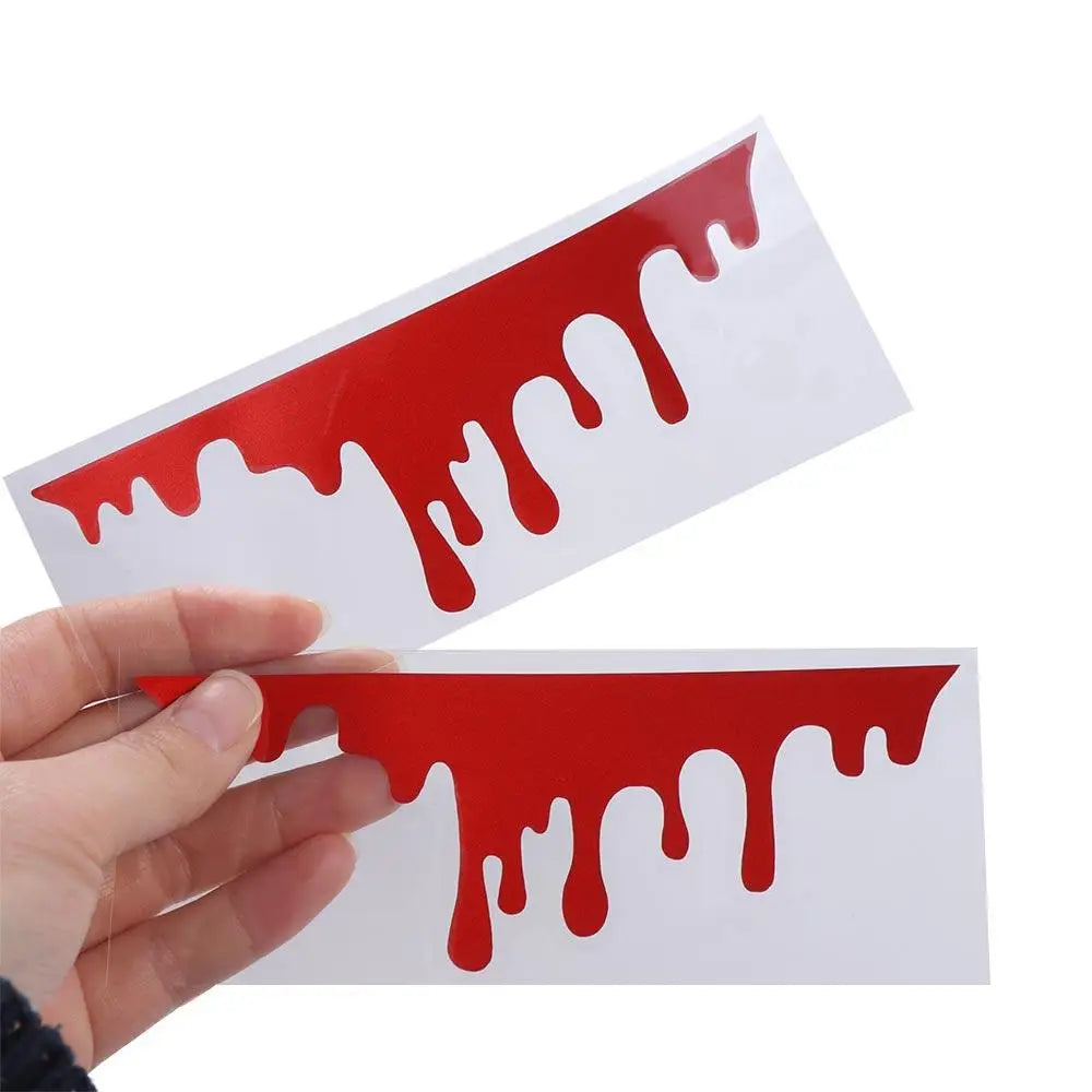 Halloween Car Red Blood Drips Stickers PET Headlight Sticker Easy Zpaxo