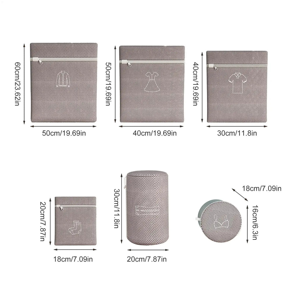 Mesh Laundry Bags 6 Pieces Anti-Knot Underwear Fine Net with Zipper Machine Washable Anti-Deformation Laundry Mesh Wash Bags Zpaxo