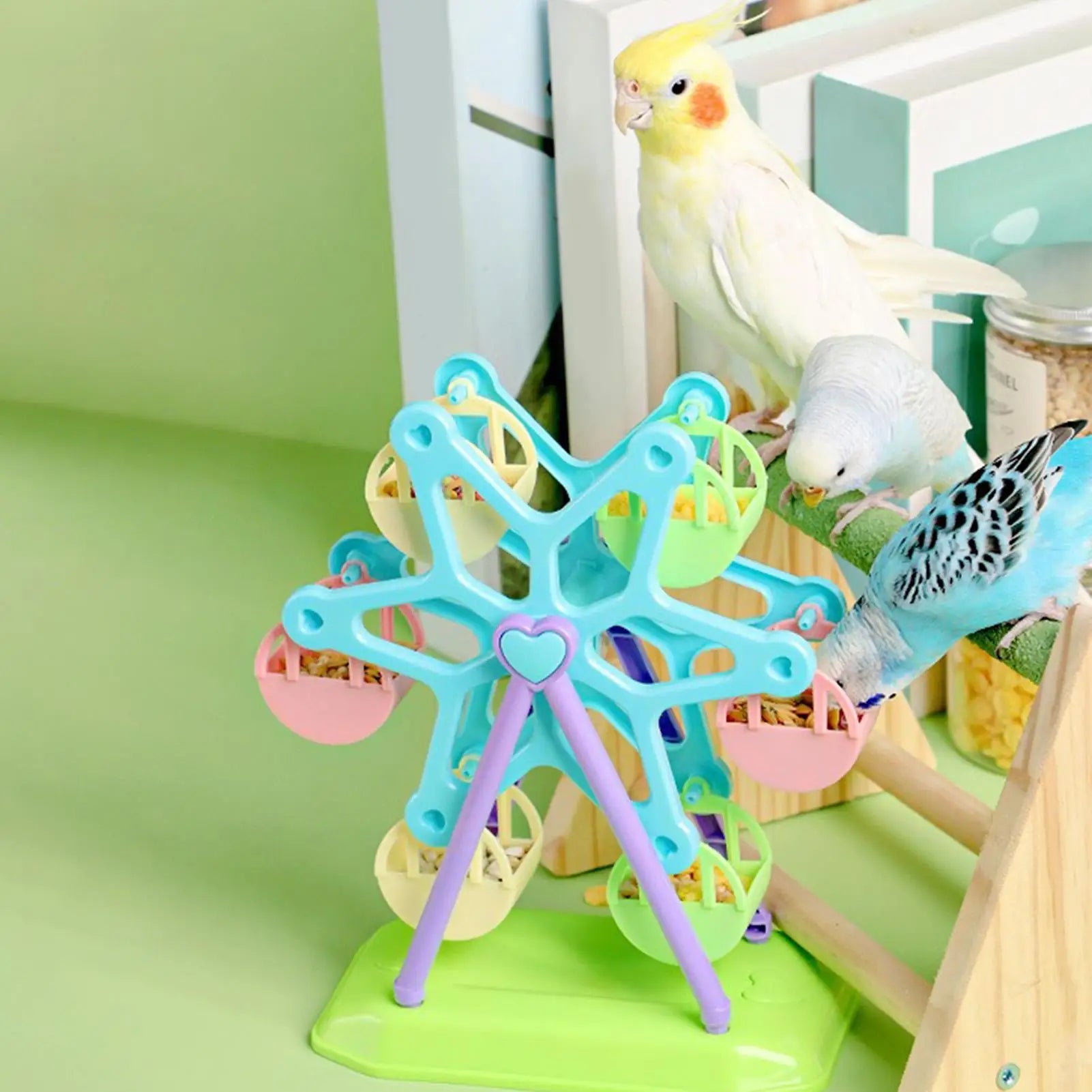 Parrot Foraging Wheel Toy – Interactive Treat Feeder for Birds Bird Foraging Toy Zpaxo