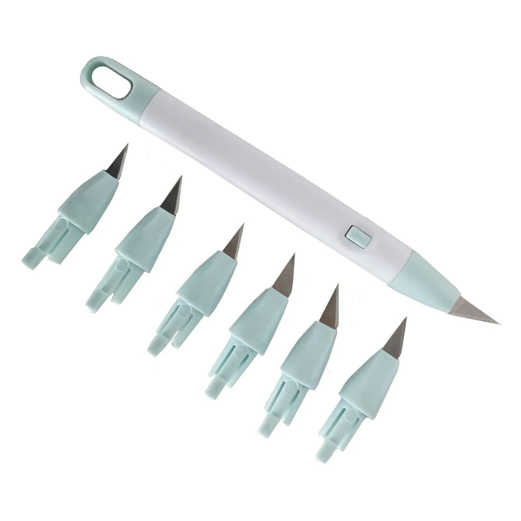 1 Pc Craft Hobby Knife Knife with 7 Pcs Knife Blades,Basic Knife Setfor Art,Scrapbooking,Stencil,Precision Carving Craft Knife Zpaxo light green