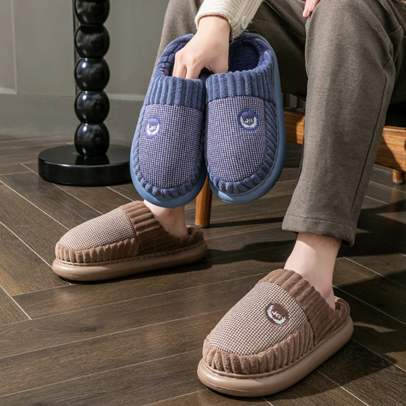 Men's Slippers Indoor Autumn Winter EVA Thick Sole Lightweight