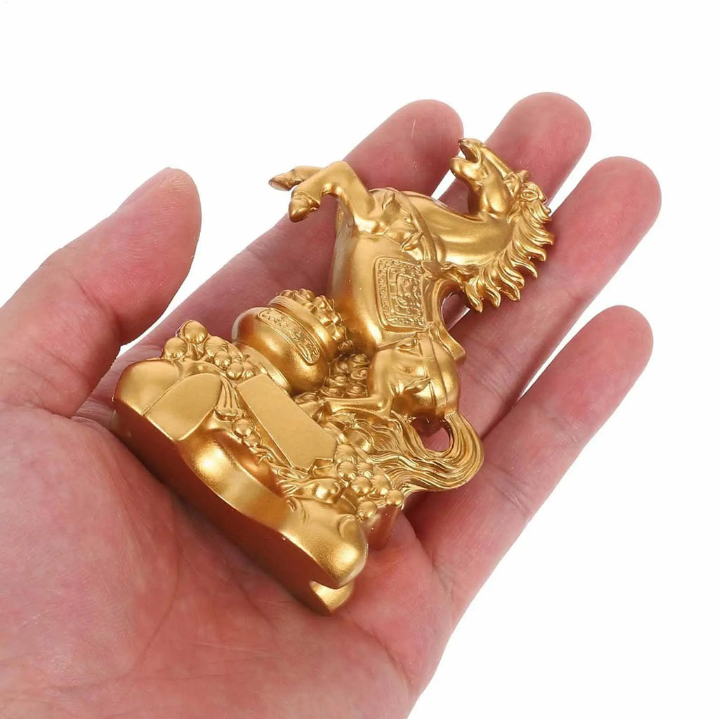 Resin Golden Horse Statue Figurine 2026 Chinese Mascot Sculpture Good