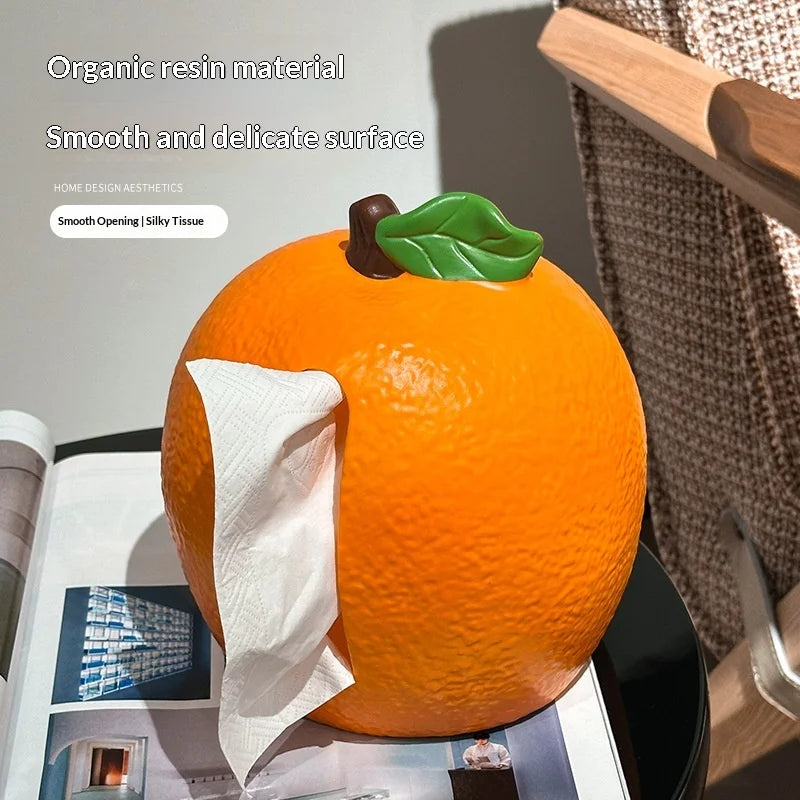 New Orange Tissue Box, Household Living Room Tissue Dispenser, Tabletop Decorative Ornament, Cartoon Napkin Tissue Storage Box Zpaxo