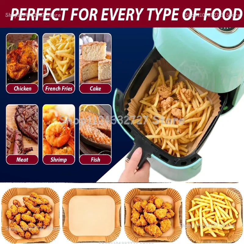 Air Fryer Disposable Paper Parchment Wood Pulp Steamer Cheesecake Air Fryer Accessories Baking Paper for Air Fryer Zpaxo