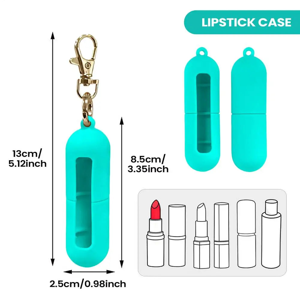 Lipstick Keychain Travel Silicone Sleeve Lip Balm Holder For Travel Purse Wallet Gym Workplace Outdoor Activities Daily Commute Zpaxo A China Mainland