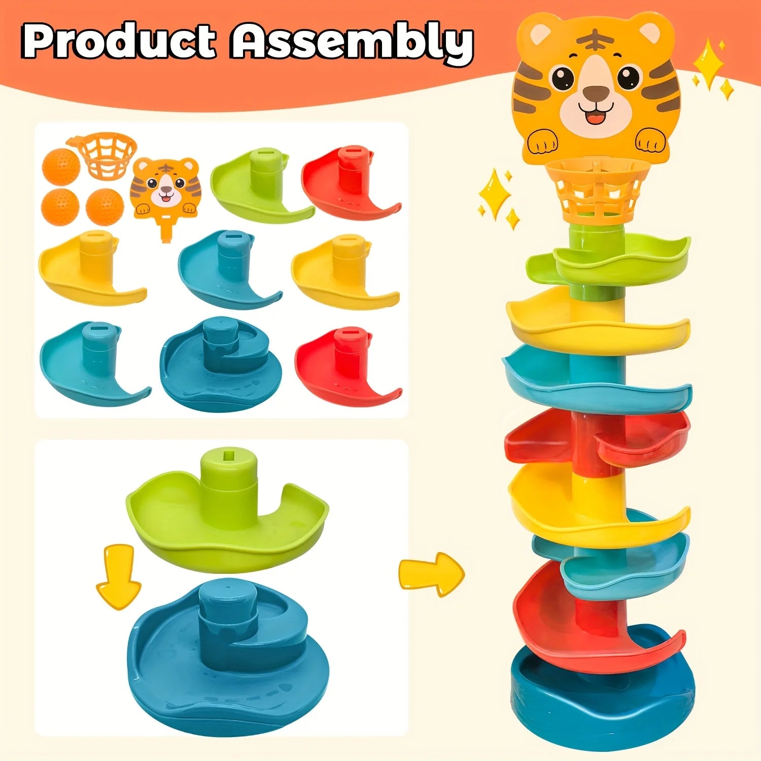 Youngsters's Interactive Ball Tower Educational Toy Rolling Balls