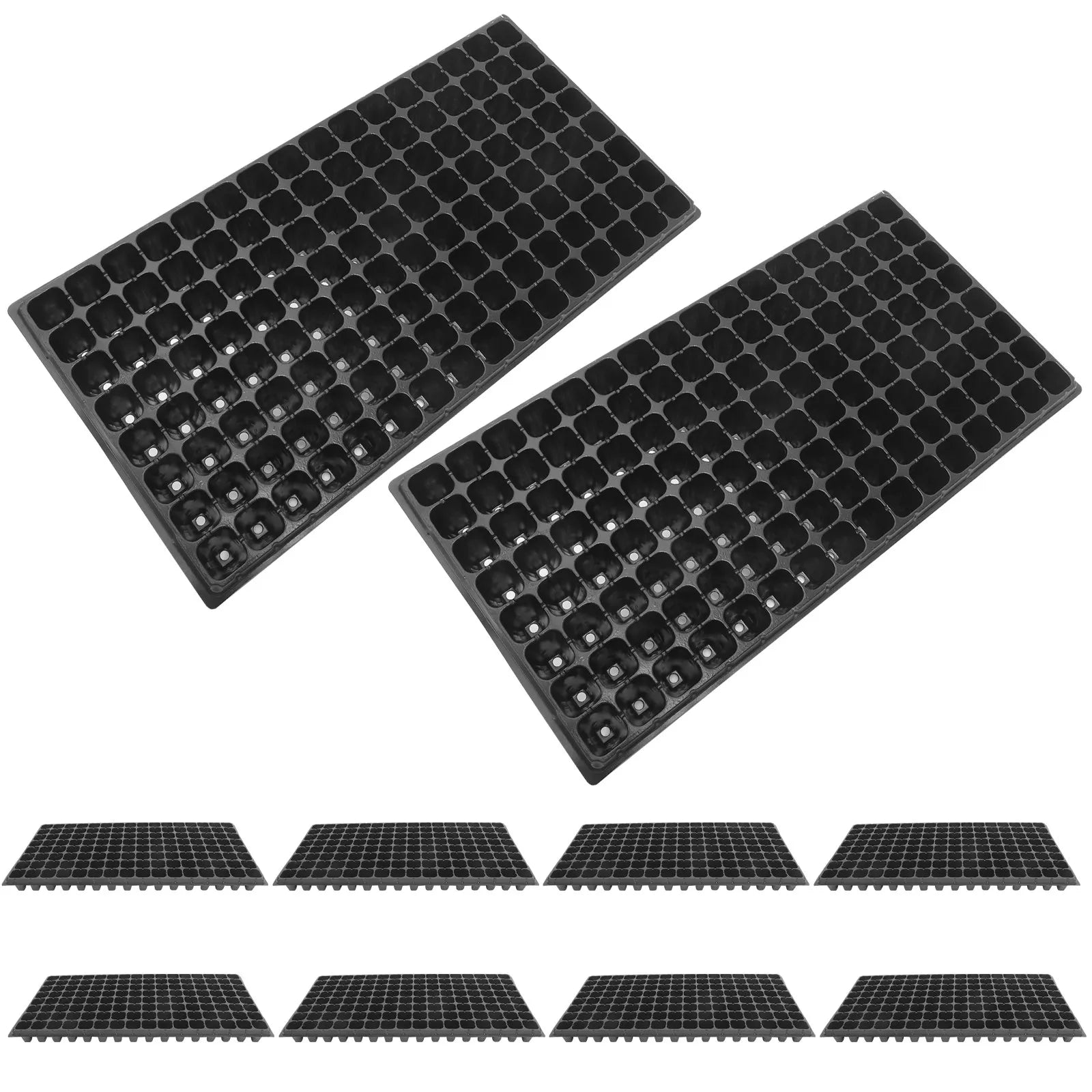 10Pcs Plastic Nursery Tray 128 Cells Sprout Plate Growing Tray for Garden DIY Bonsai Growing Container for Planters Zpaxo