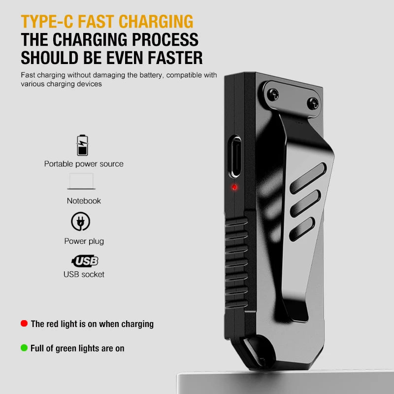 Portable Waist Hanging Keychain Mini Flashlight Multifunctional