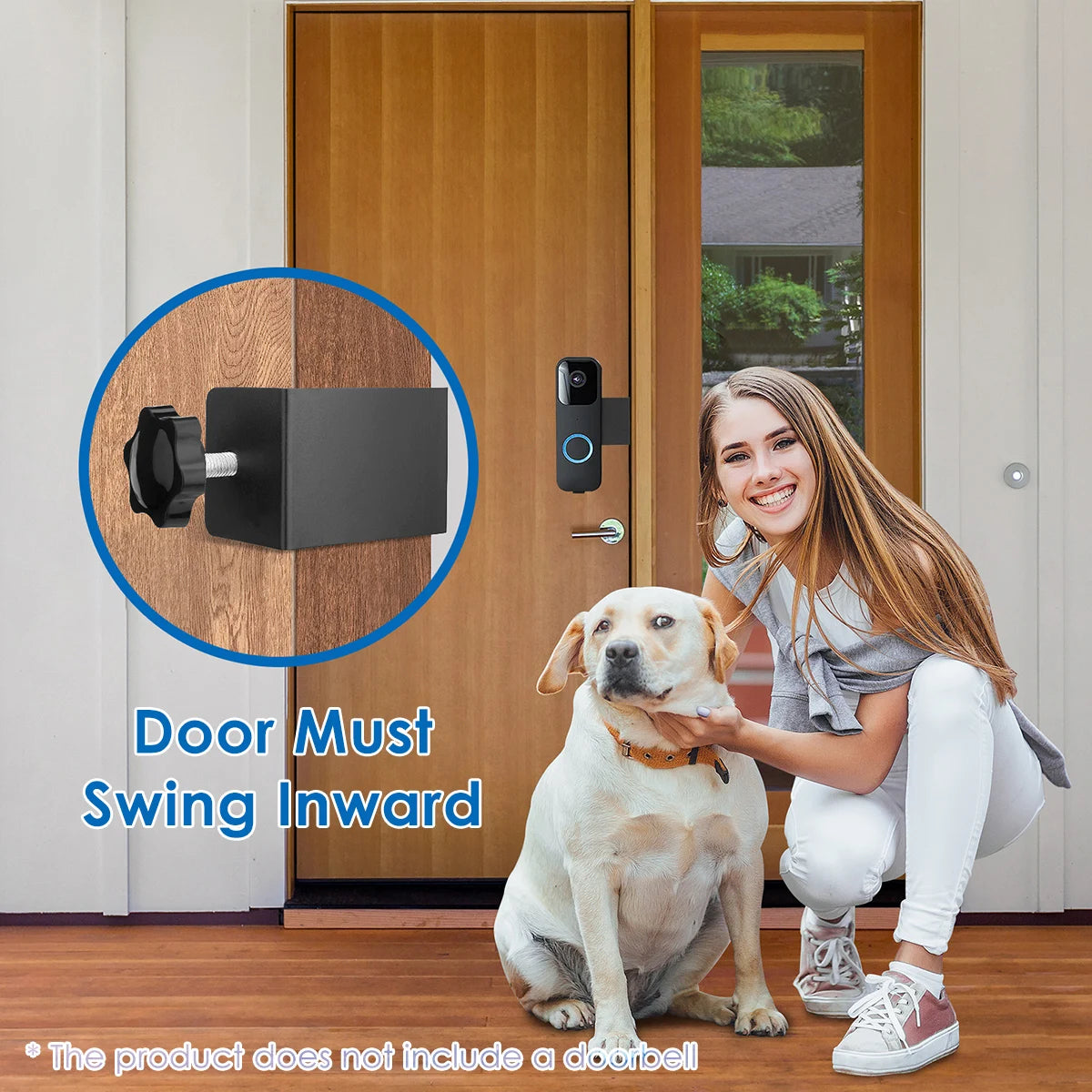 No Drill Anti Theft Doorbell Mount Camera Mount with Double Screw Fixing Doorbell Mount for Ring/Blink Wireless Video Doorbell Zpaxo