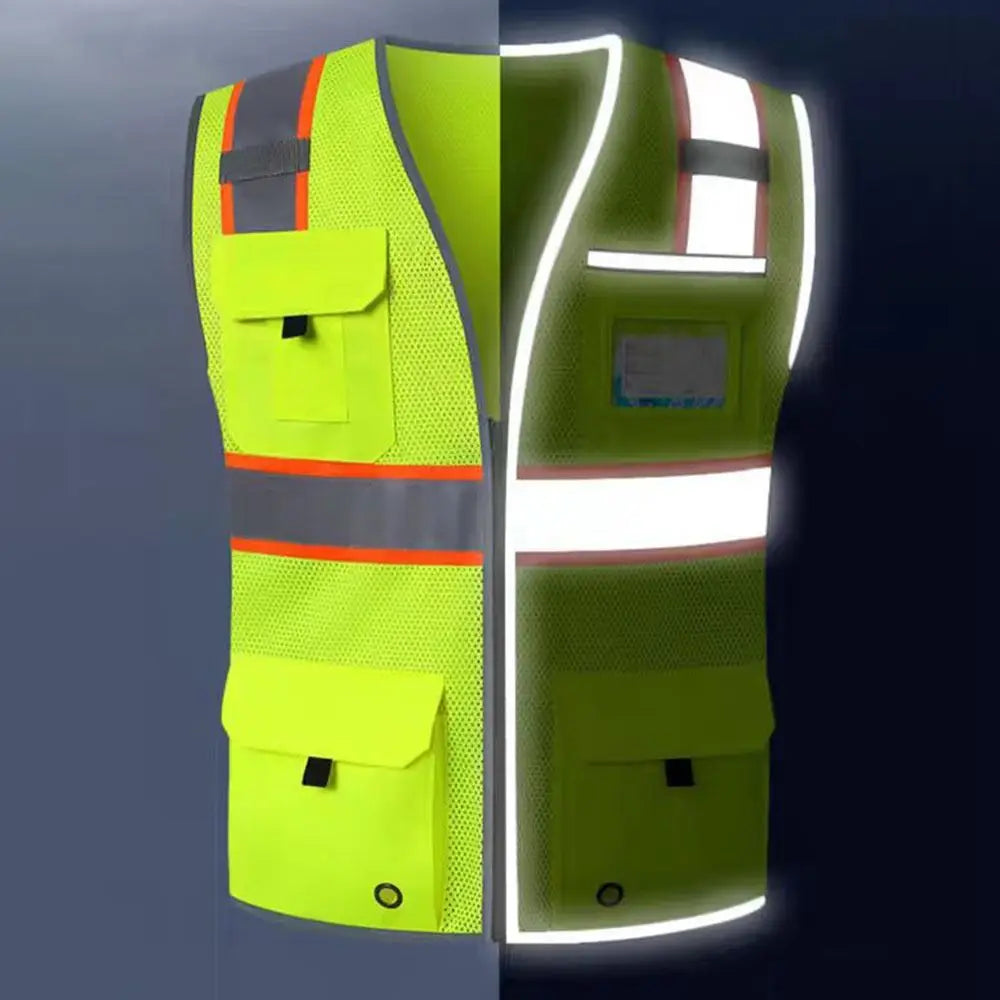 Visibility Reflective Safety Vest Wear Resistant Fashion Traffic Zpaxo