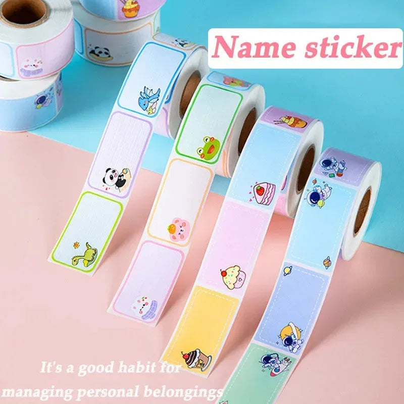 School Office Supplies Cartoon Sticker Waterproof Tear Resistant Name