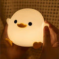 Duck Silicone Night Light for Children with Timer Usb Rechargeable Dimming Touch Lamp Sleeping Bedroom Cartoon Animal Decor Gift Zpaxo Style A