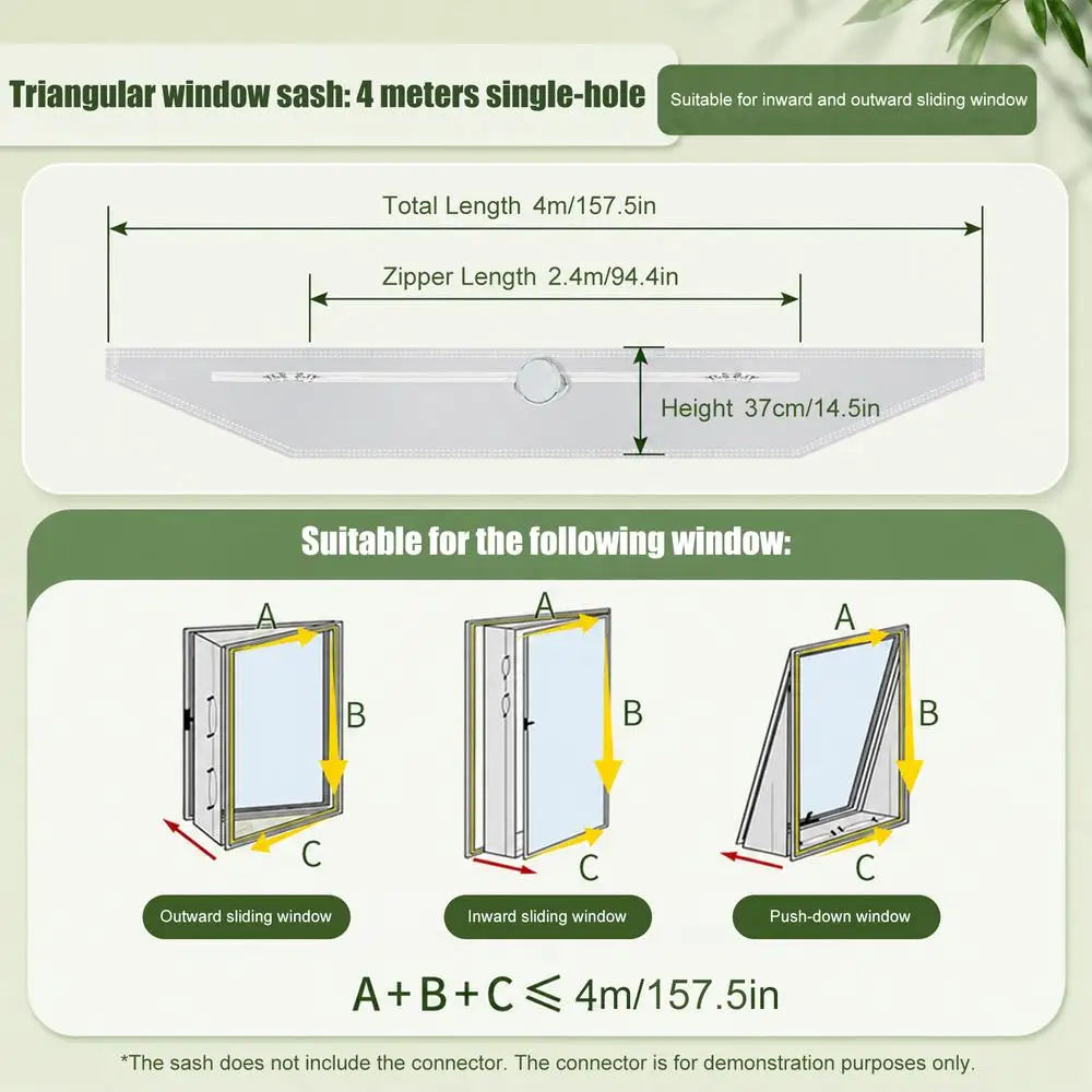 Portable AC Window Sealing Waterproof Air Conditioner Vent Blocker Zpaxo 400cm