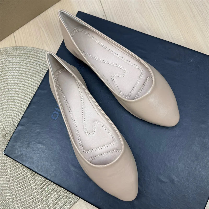 Flat Shoes for Women Spring and Autumn 2025 New Shallow Mouth Pointed Toe Boat Shoes Plus Size Women's Shoes Zapatos De Mujer Zpaxo