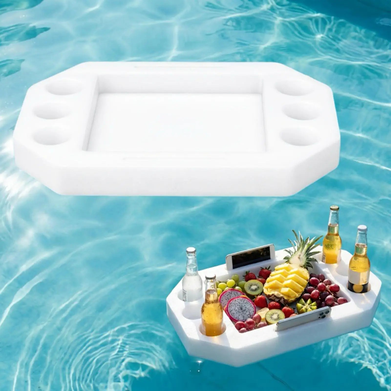 Floating Drink Holder Large Pool Tray Snack Fruit Storage Rack Table