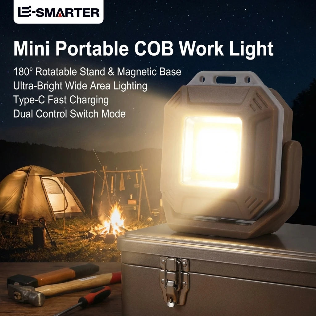 ESMARTER COB Keychain Work Light – Triple Source, Type-C