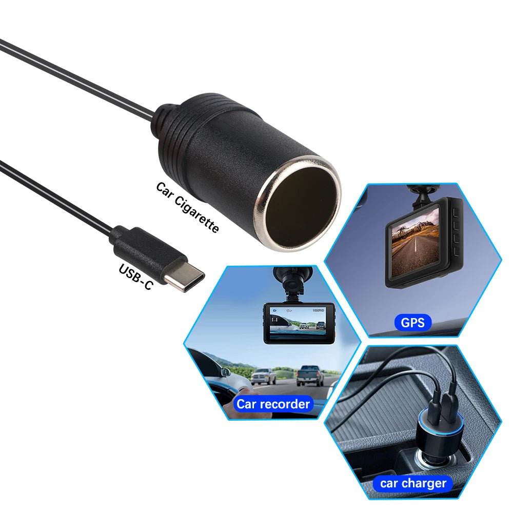 C Male Female 5V USB 12V Car Electronics Accessories Cigarette