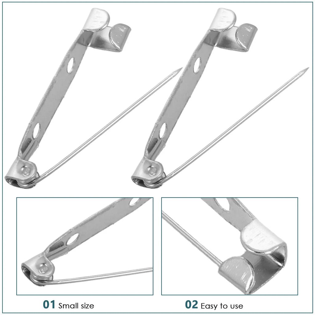 Metal Brooch Pin Backs Locking Safety Clasp DIY Jewelry Making Crafts
