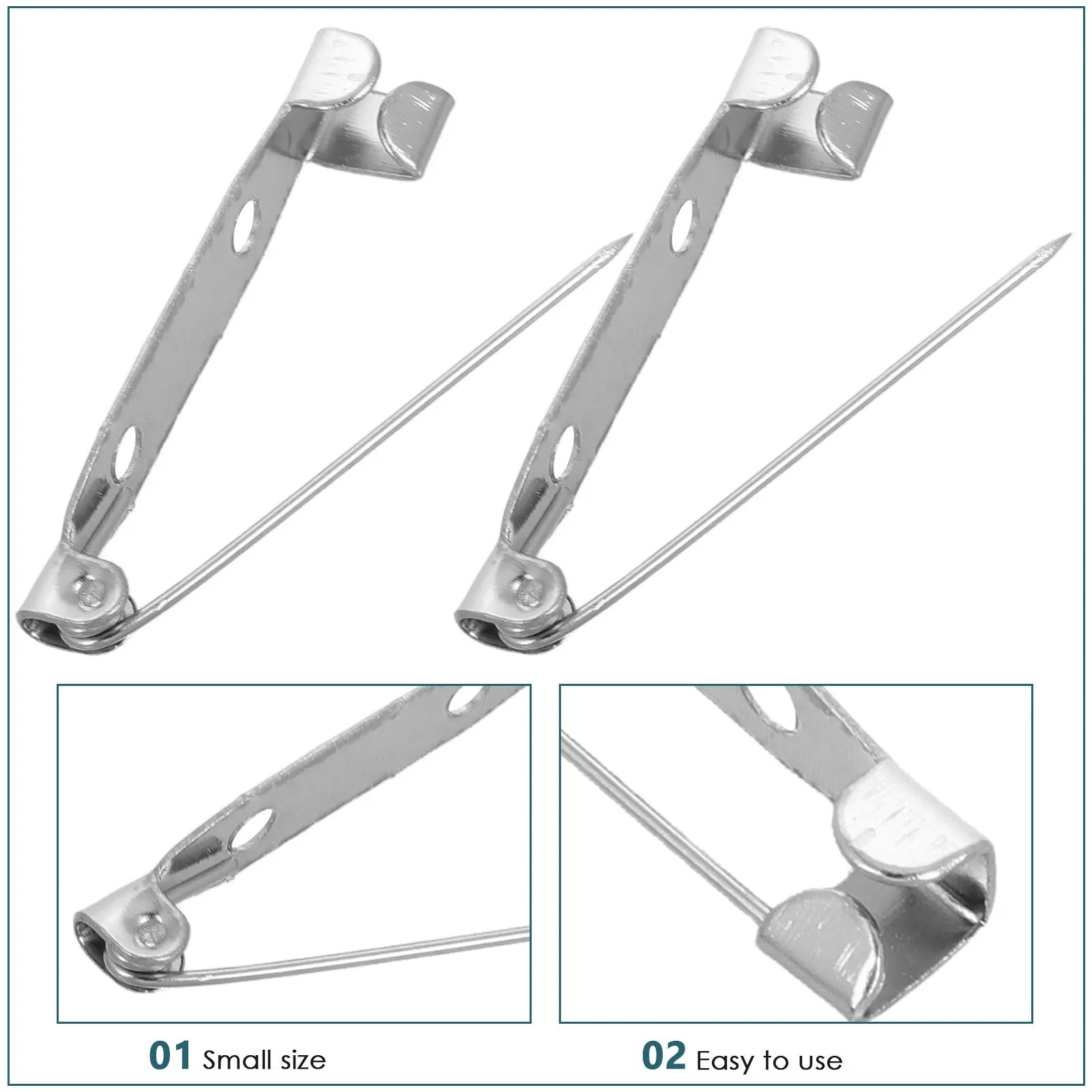 Metal Brooch Pin Backs Locking Safety Clasp DIY Jewelry Making Crafts