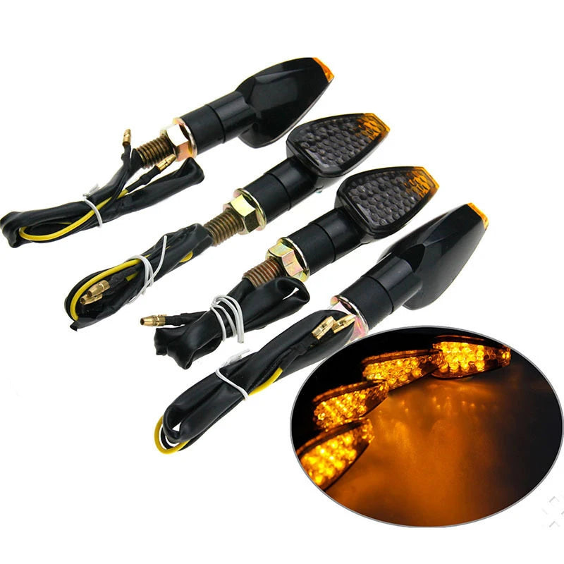 2 Universal Flashing Turn Signals Motorcycle LED Lights Rear Blinker