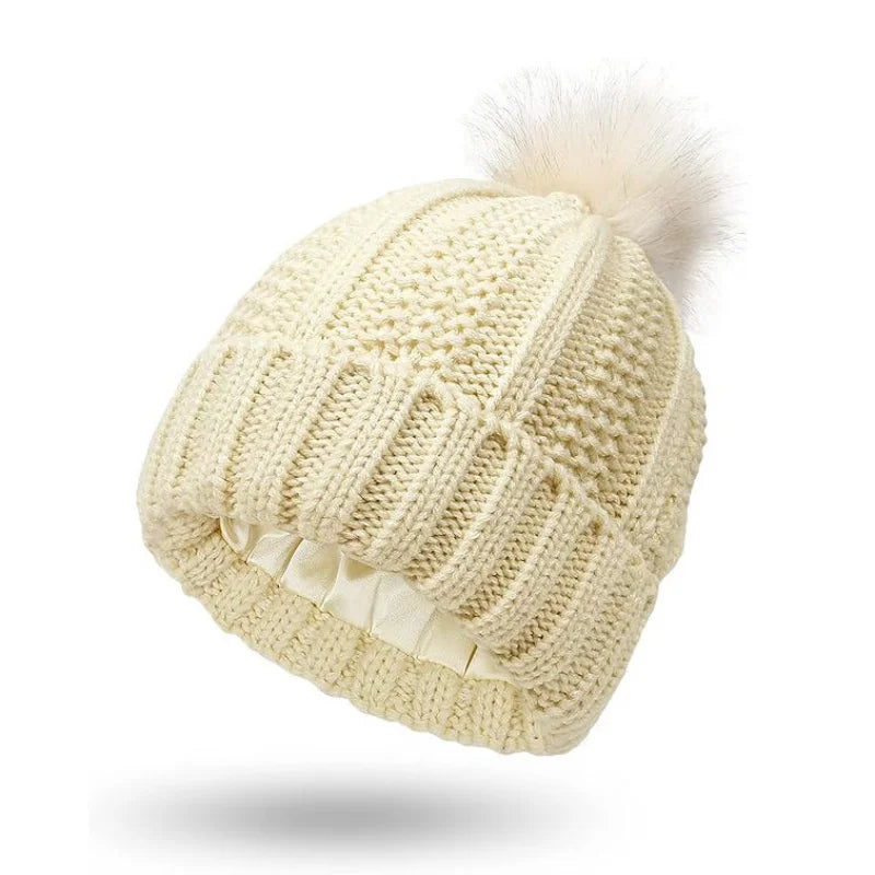 Women's Double-Layer Pineapple Knit Beanie – Winter Hat