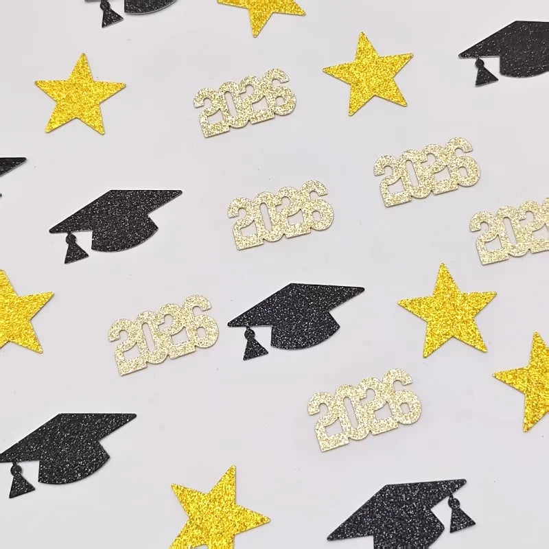 Graduation Party Confetti 2026 Doctor Hat Star 3 Styles Mixed Table