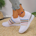 Women Mesh Shoes Summer Soft Bottom Slip Casual Woman Colorful Strap Zpaxo White 43