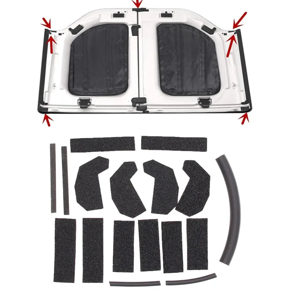 17PCS Hardtop Headliner Roof Seal Kit Replace 68026937AB Roof Seal Seal Kit Car Accessories Compatible with Wrangler 2007-2017 Zpaxo