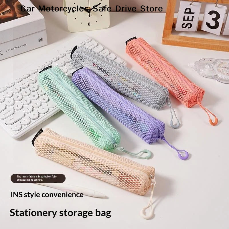 MDopamine Rectangle Mesh Cosmetic Organization Storage Bag Zipper