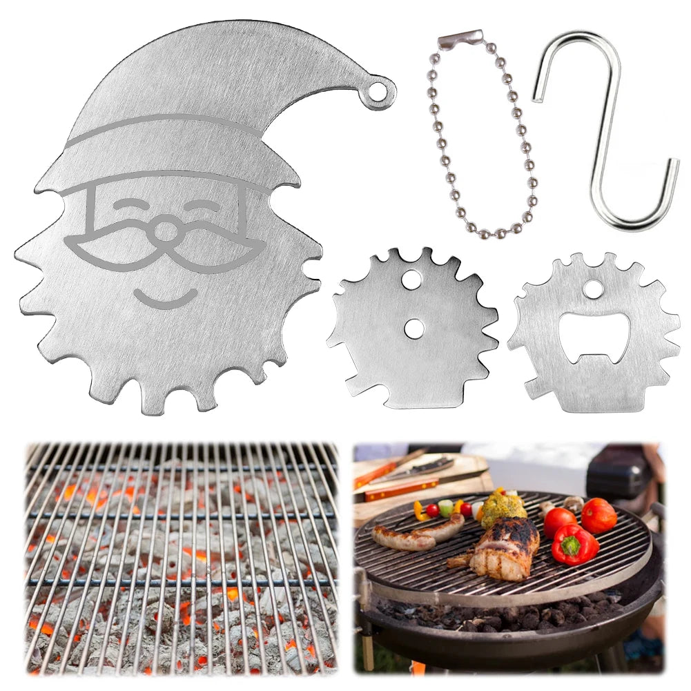 BBQ Grill Scraper Stainless Steel Grills Grate Cleaner Portable Metal