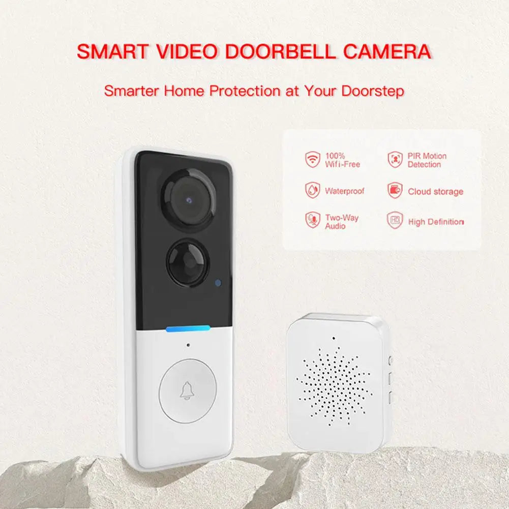 2026 Solar WiFi Video Doorbell Camera Waterproof Outdoor Wireless Door Bell PIR Motion Detection Two-Way Audio Intercom Zpaxo
