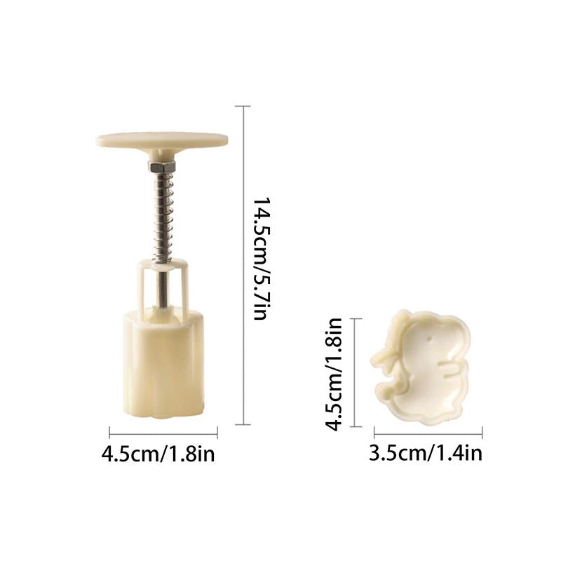 Cartoon Dinosaur Mooncake Mold Creative Patisserie Stamps Hand Press Zpaxo one size