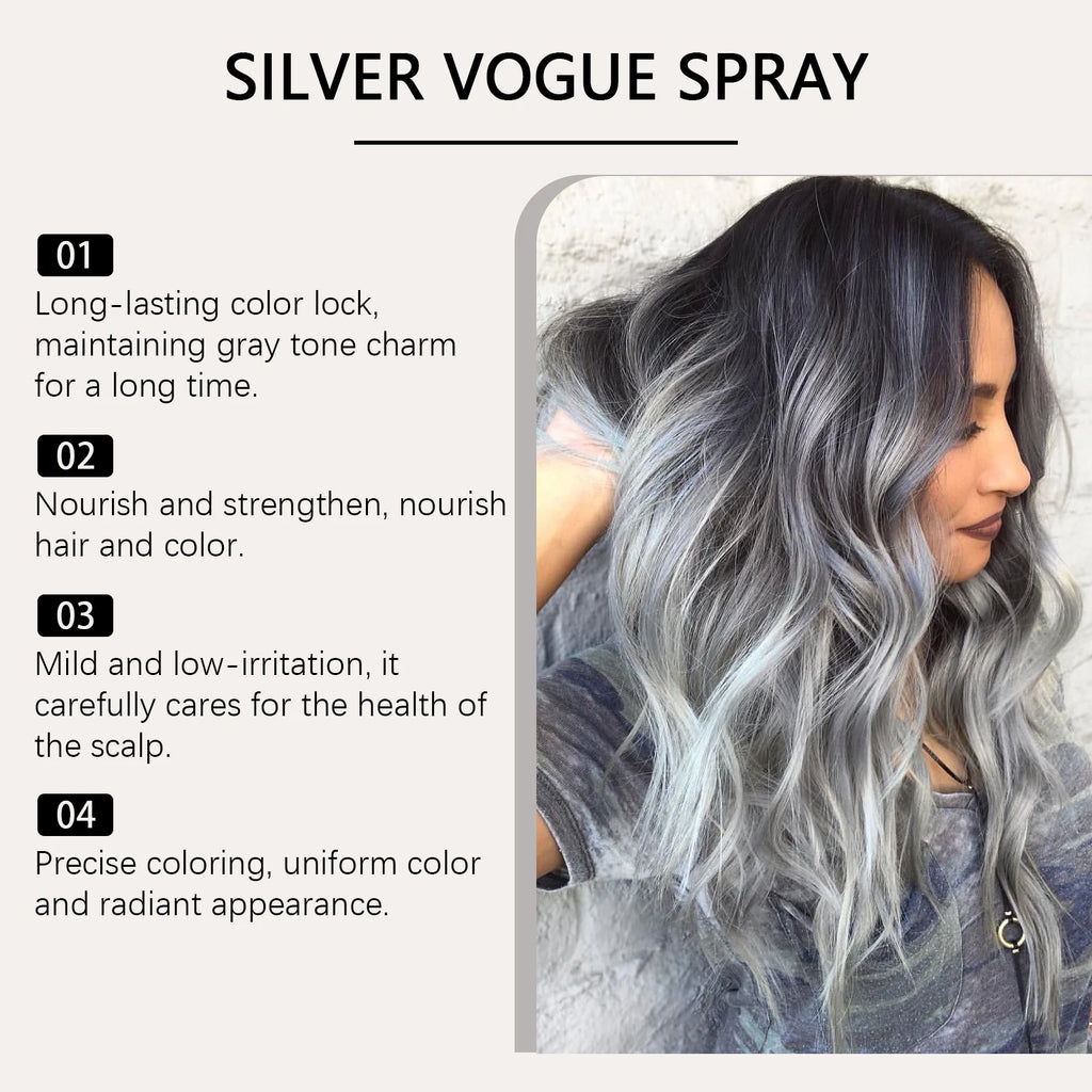 Silver Gray Hair Color Spray - Temporary Washable Hair Dye With Plant Extracts For Fashionable Looks & Nourished Hair Zpaxo