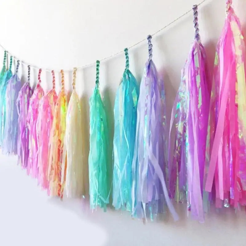 Colorful Tassels Ribbons Garland Birthday Wedding Celebration Supplies
