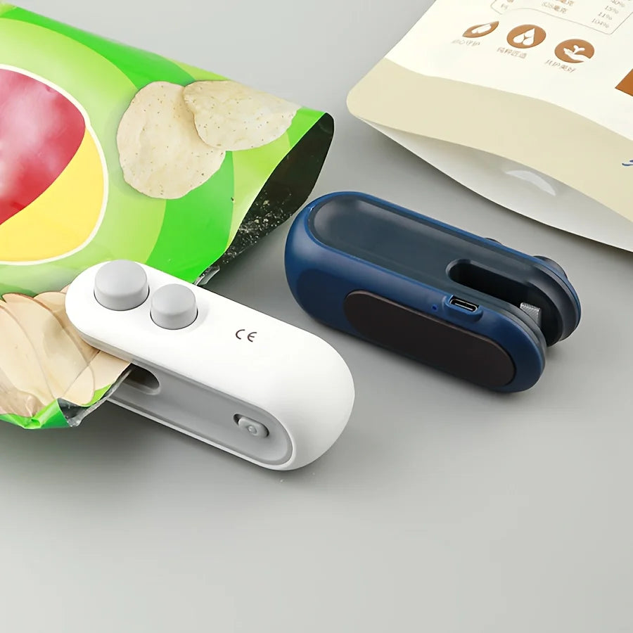 Snack Bag Sealer with Built-in Lithium Battery, USB Rechargeable Mini Home Sealer, Portable Mini Sealing Machine for Outdoor Zpaxo