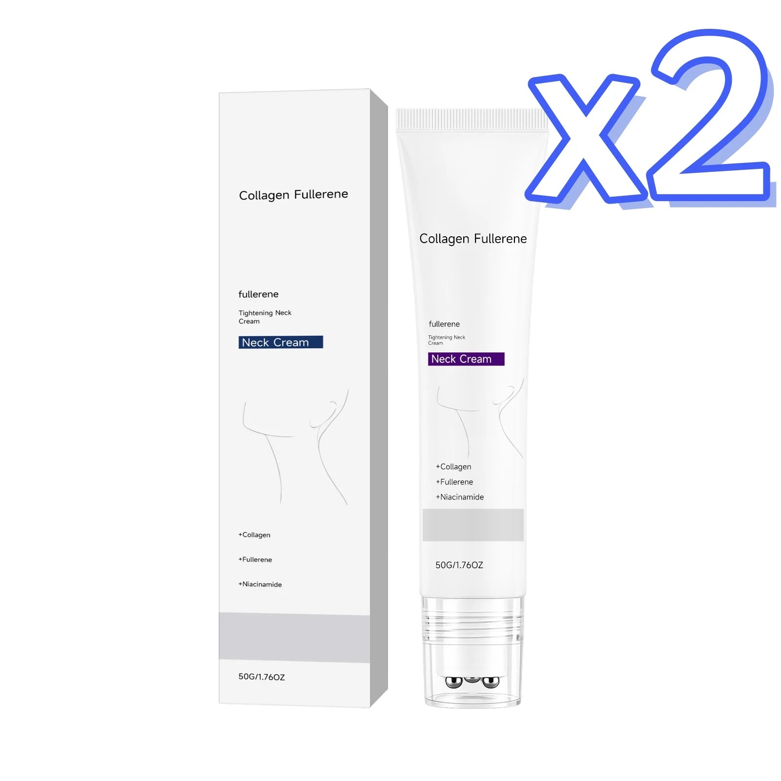 Collagen Neck Cream – Firming, Lifting & Wrinkle Reduction Neck Firming Cream Zpaxo 50g Boxed x 2pcs