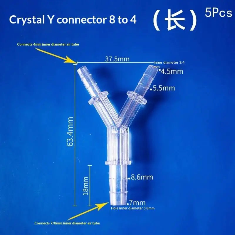 Y-shaped Reducing Fish Tank Aerator Pump Acrylic Adapter Transparent Zpaxo A1