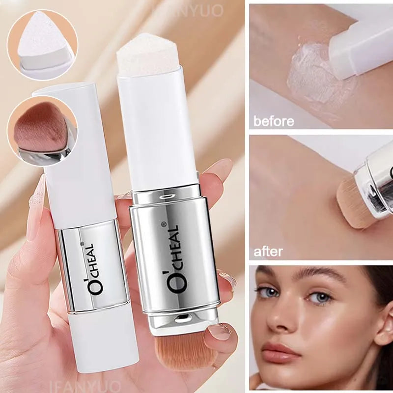 2-in-1 Temperature Changing Foundation Stick Face Concealer Coverage Pores Double-Headed Facial Matte Foundation Cream Makeup Zpaxo