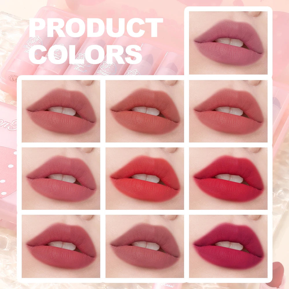 Ten-Piece Lipstick Set, Velvet Matte Finish, Silky and Delicate Finish, Long-Lasting, Waterproof, Enhances Complexion, Lipstick Set Zpaxo