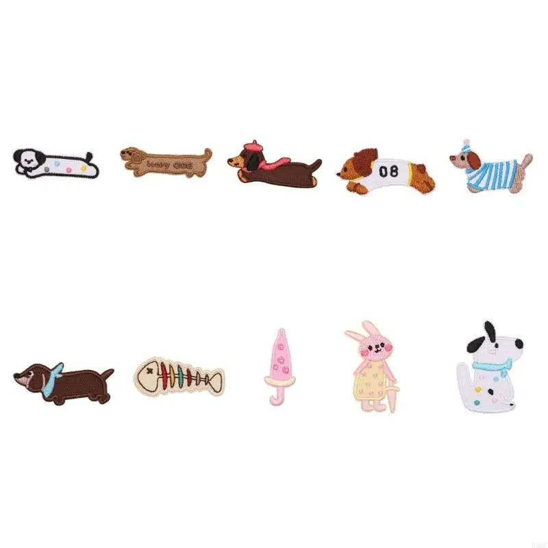 Dog Animal Embroidered Iron Fabric Patches Jackets Backpacks Dress Hat Zpaxo 10 China Mainland