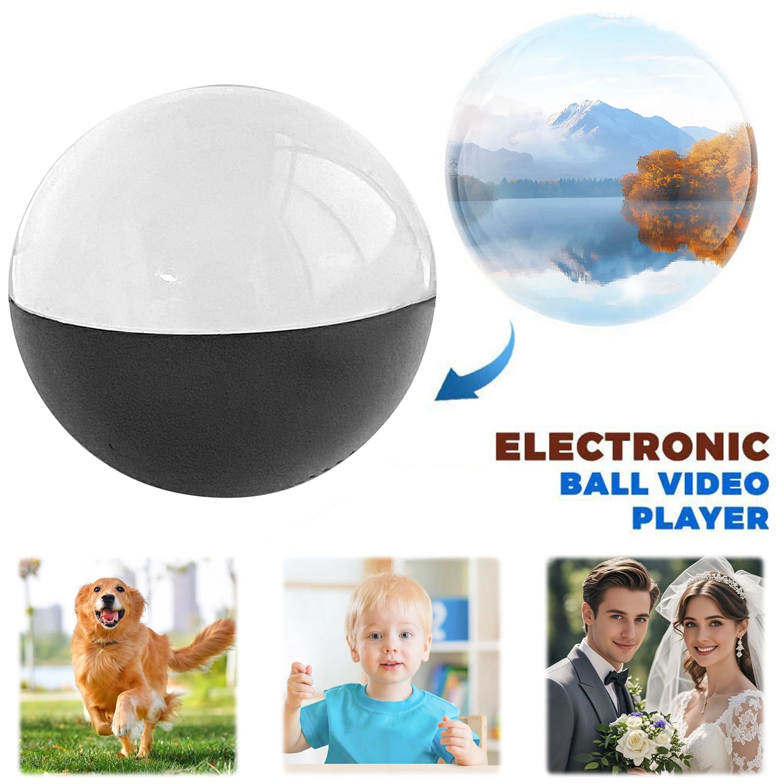 Crystal Ball Video Player Sound 3D Sphere Digital Display Unique