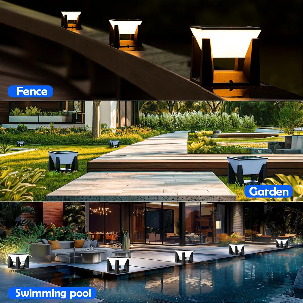 Solar Post Cap Lights Outdoor Waterproof LED Solar Powered Fence Post Lights for Garden Patio Yard Porch Lawn Decor Zpaxo