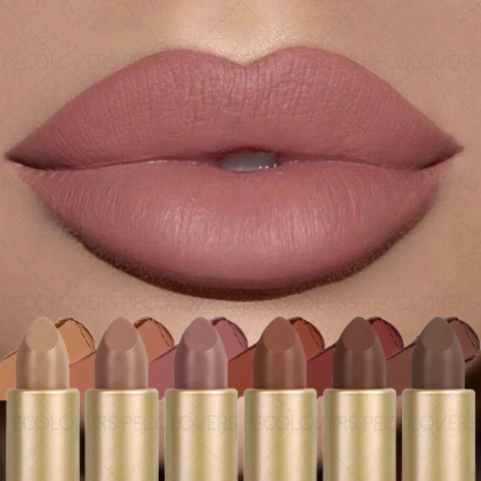 1PC Long-lasting Moisturizing Matte Lipstick, Brown Shade, Easy To Apply, Thin and Not Dry, Perfect Holiday Gift for Girls Zpaxo