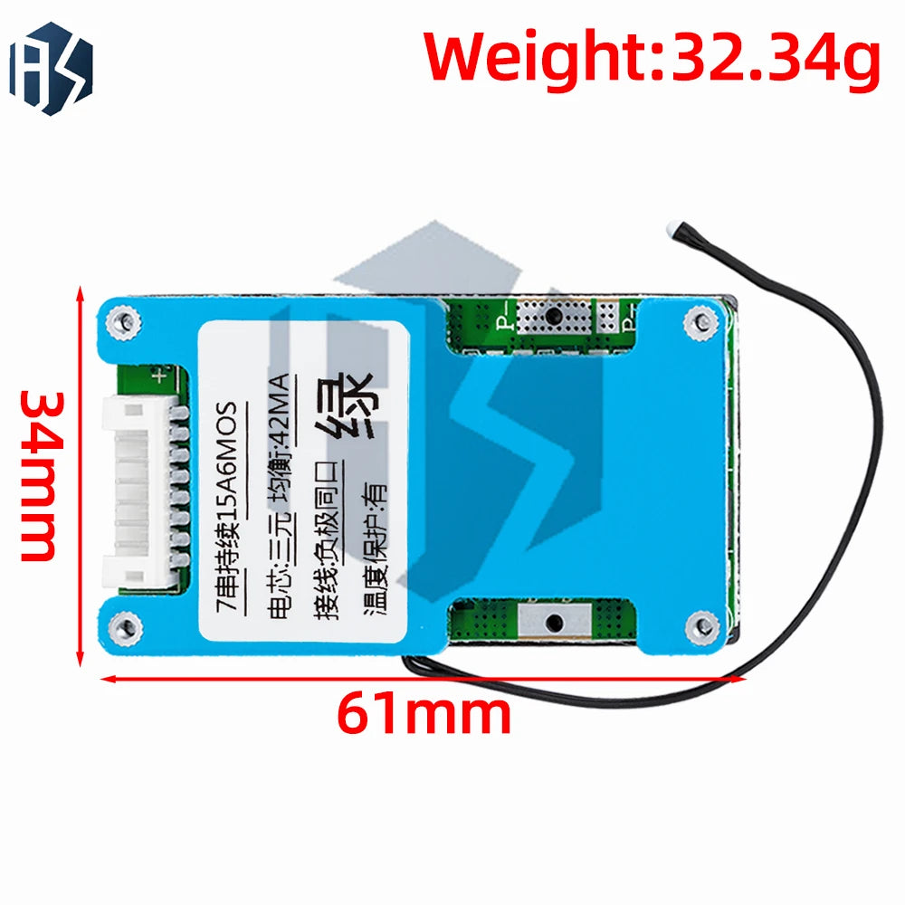 BMS 7S 24V 15A 20A 25A Li-ion Lmo Ternary Lithium 18650 Battery Zpaxo