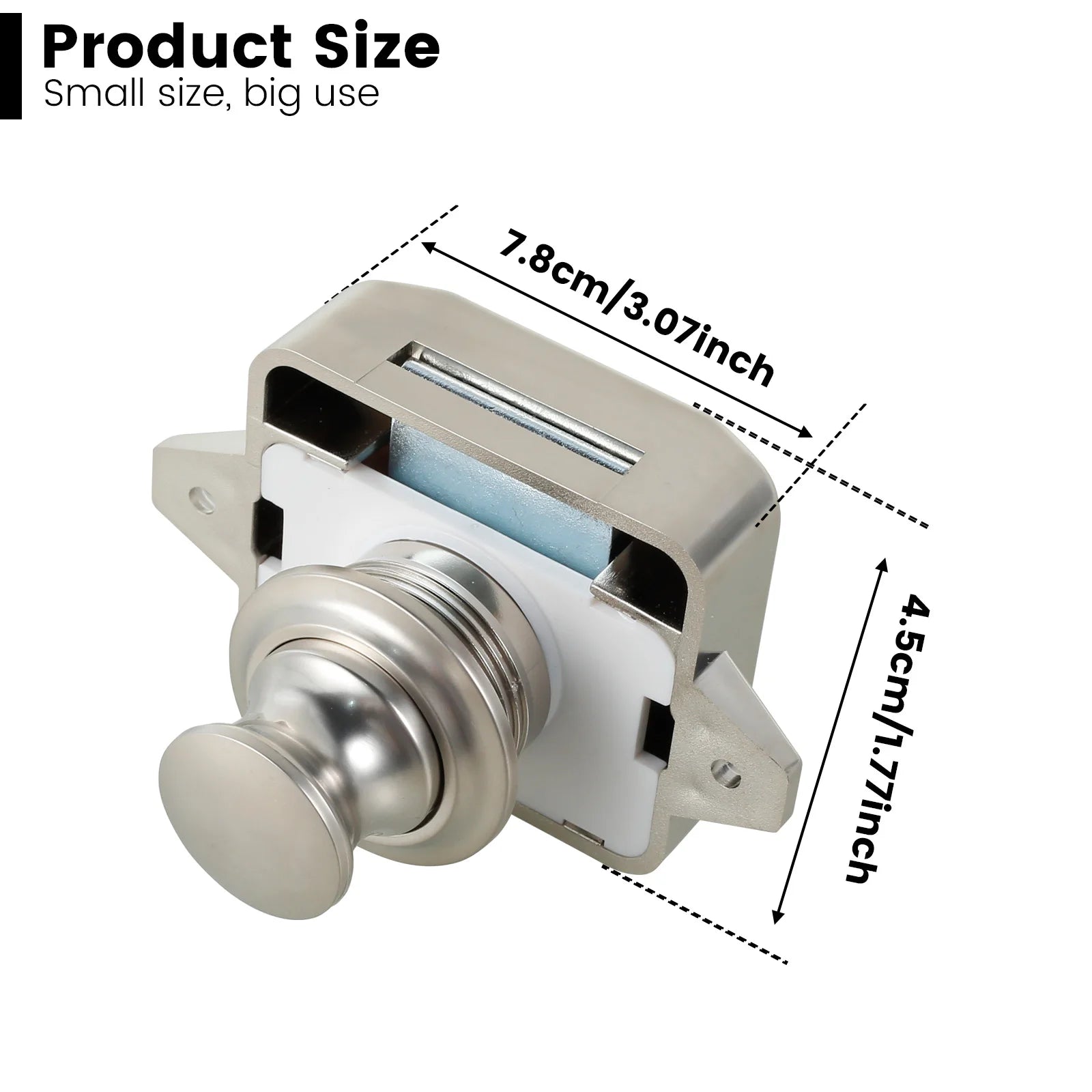 10Pcs Push Button Latch Keyless Cupboard Locks Elegant Cabinet Door Catch Decorative Push Button Latch Door Catch for RV Drawer Zpaxo