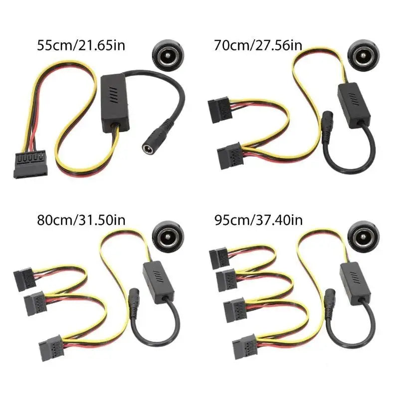 652F DC5525 Cable To DC5.5x2.5mm 12V Supply Cord 50cm/19.69in 12V to 5V Converters Durability Supply Cable Zpaxo