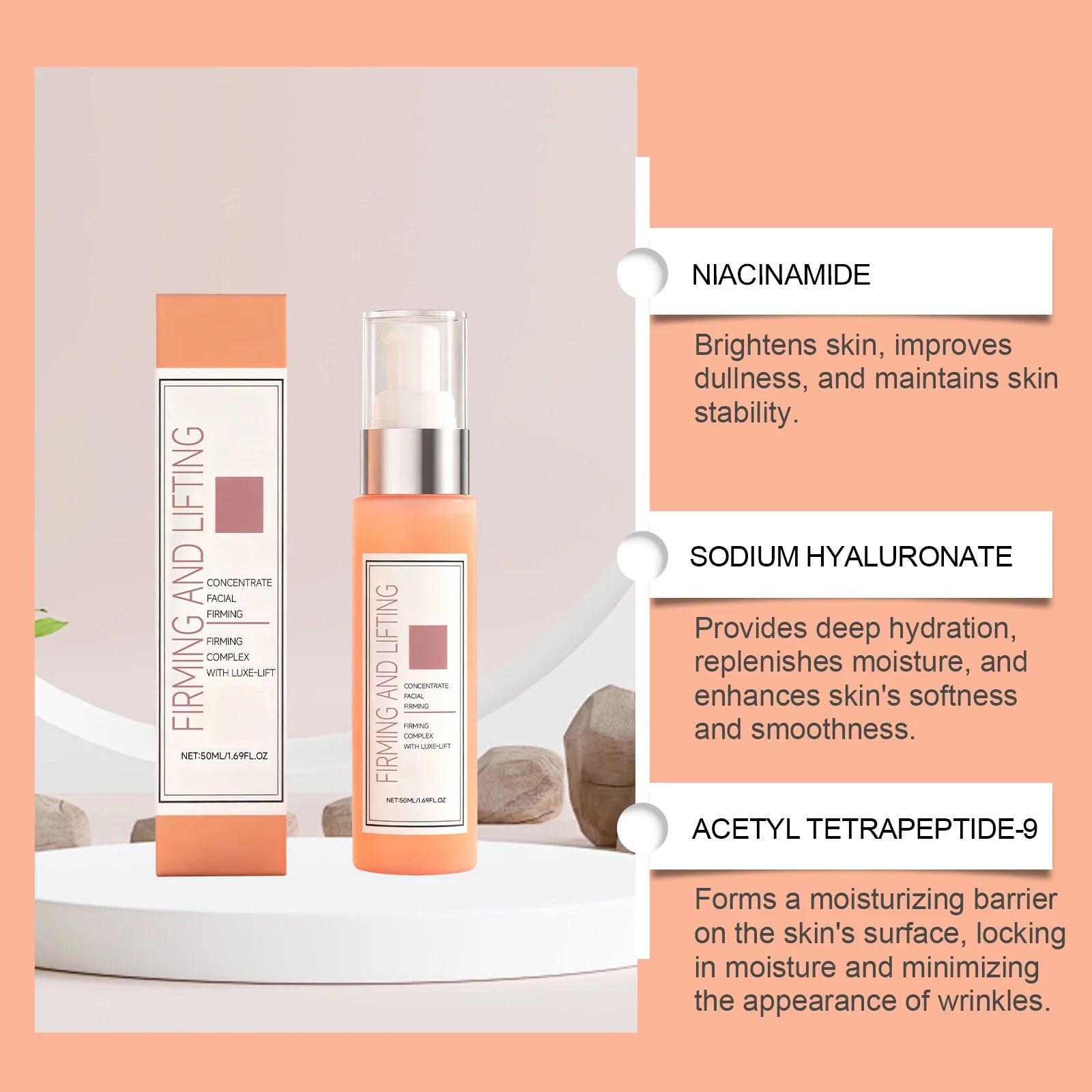 Improving Skin Texture Facial Serum Hydrating Moisturizing Reducing Zpaxo