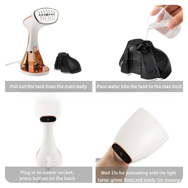 Household Electric Steam Iron for clothes Handheld Garment Steamer Portable Quick Heat Ironing Steam Machine for Home travel Zpaxo