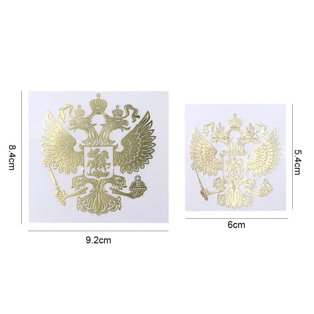 Gold Sliver Russian Eagle Metal Stickers Nickel Coat Arms 3D Car Zpaxo