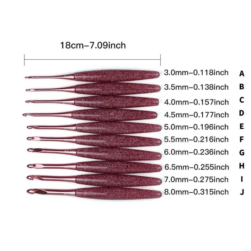 Resin Handle Aluminium Crochet Hook Needle Knitting Crocheting Weaving